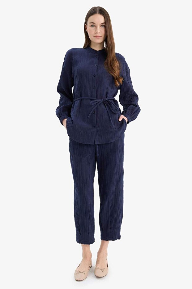 Basic Düz Cepli Müslin Harem Pantolon E5359AX25SP - 2