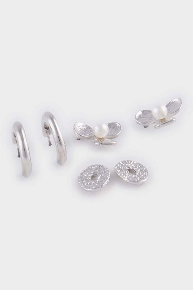 Kadın 3'lü Silver Küpe E3067AXNS - 1