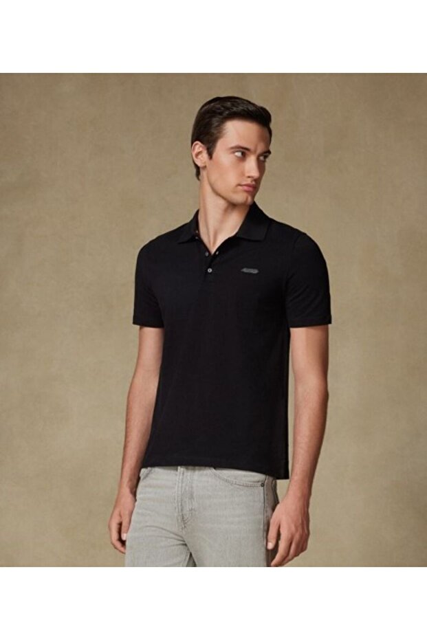 Royal Pike Pamuklu Comfort Fit Siyah Polo Yaka Erkek Düz Polo Shirt - 2