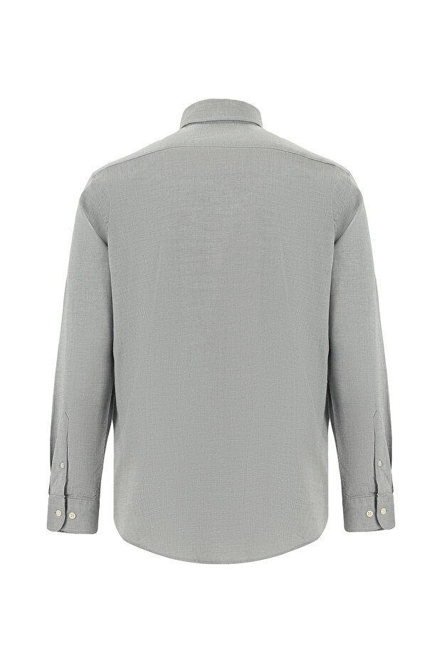 Uzun Kol Regular Fit Desenli Spor Pamuk Gömlek - 2