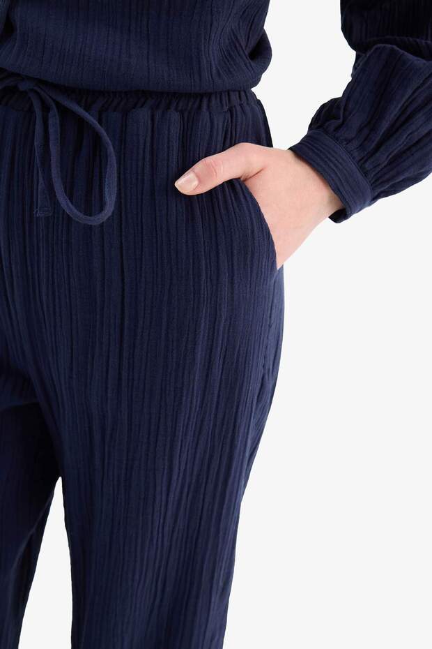 Basic Düz Cepli Müslin Harem Pantolon E5359AX25SP - 5