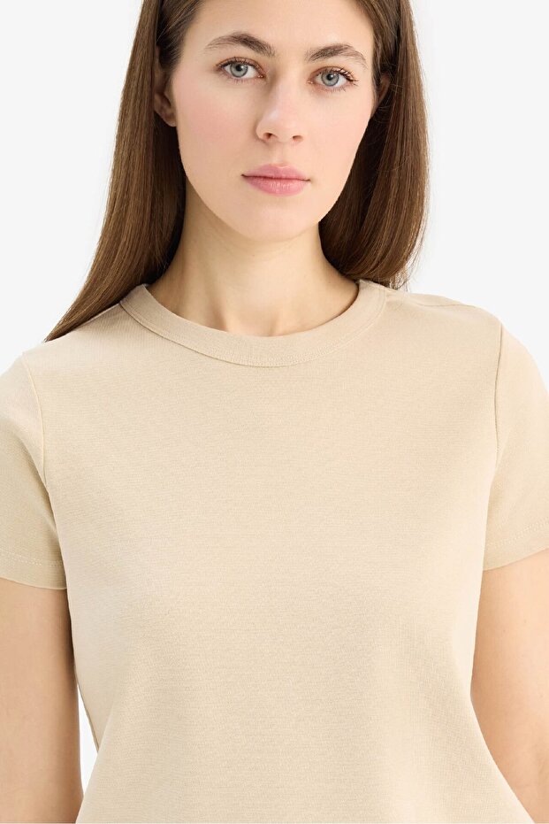 تي شيرت أساسي عادي بأكمام قصيرة ورقبة دائرية E5451AX25SP - 5