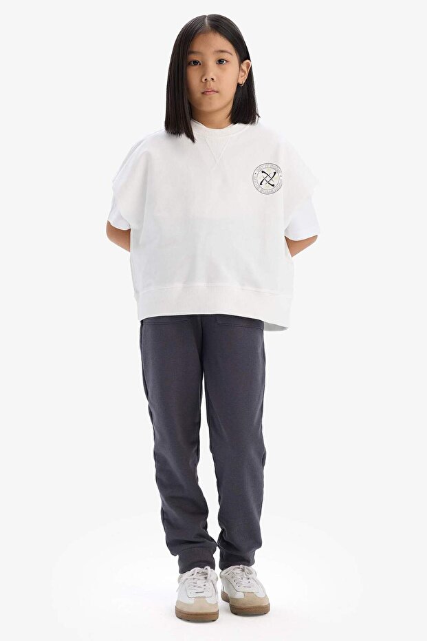 Kız Çocuk Beli Lastikli Jogger Eşofman Altı D9623A825SP - 2