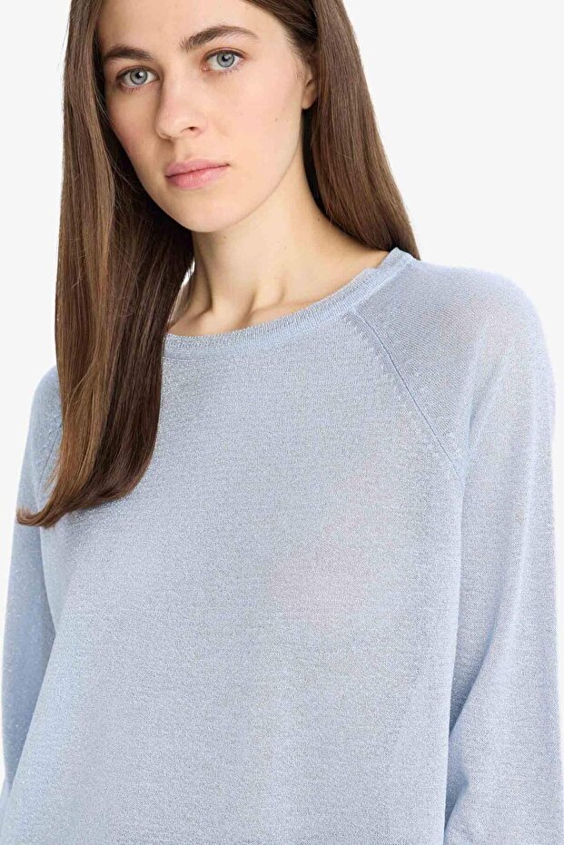 Regular Fit Bisiklet Yaka Basic Düz Triko Kazak C6818AX25SP - 4