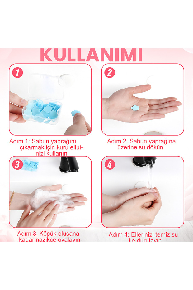 Sarı Renkli Yaprak Sabun – Tek Kullanımlık Papatya Kokulu Kağıt Sabun (Taşınabilir El Yıkama Sabunu) - 5
