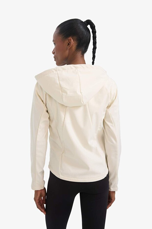 DeFactoFit Su İtici Regular Fit Kapüşonlu Fermuarlı Softshell Mont D6088AX25SP - 7