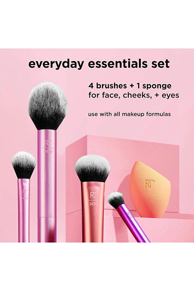 Makeup Brush Set With 2 Sponge Blenders For Eyeshadow, Foundation, Blush, And Concealer, 6 Piece - 7