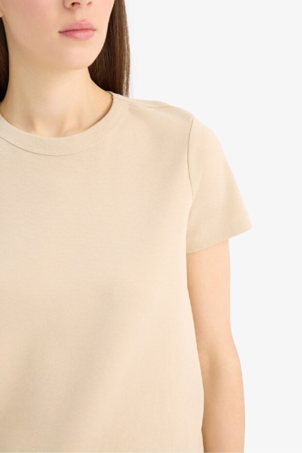 تي شيرت أساسي عادي بأكمام قصيرة ورقبة دائرية E5451AX25SP - 6