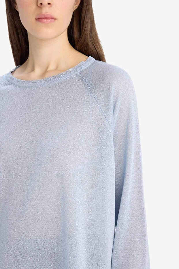 Regular Fit Bisiklet Yaka Basic Düz Triko Kazak C6818AX25SP - 5