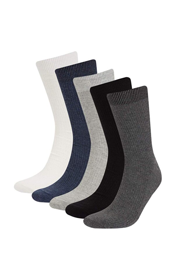 Men's Comfortable Elastic 5-Piece Cotton Long Socks D9673Axns