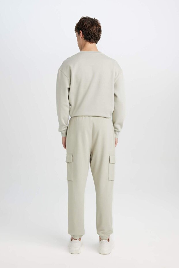 Regular Fit Jogger Eşofman Altı Basic Düz Kargo Cepli Lastikli Paça D5252AX25SP - 5