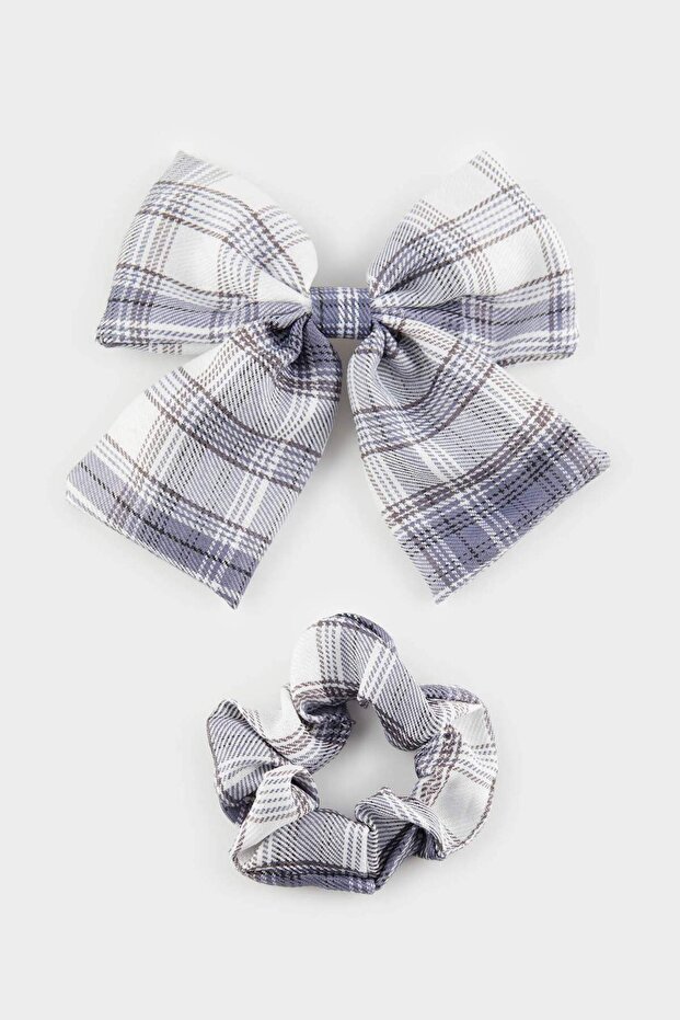 Damen 2-teilig Plaid gemustert Schnalle E5736AXNS - 1