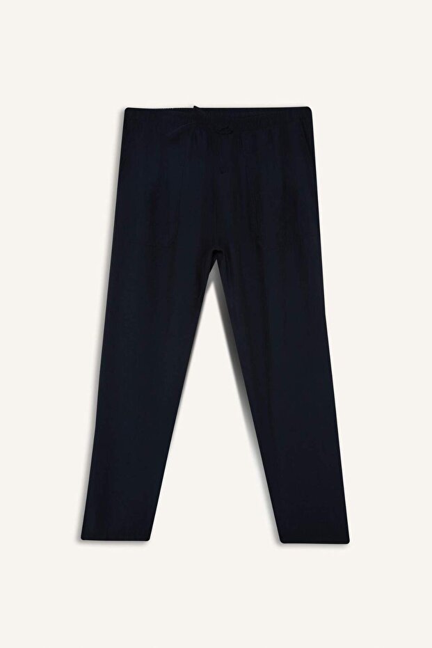 Straight Fit Çift Cepli Yüksek Bel Düz Paça Modal Kumaş Pantolon E5962AX25SP - 8