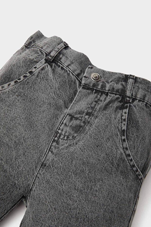 Erkek Bebek Basic Düz Beli Lastikli Jean Şort E3382A525SM - 4