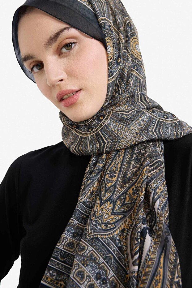 Damski woalowy szal hidżabowy E9471AXNS - 1