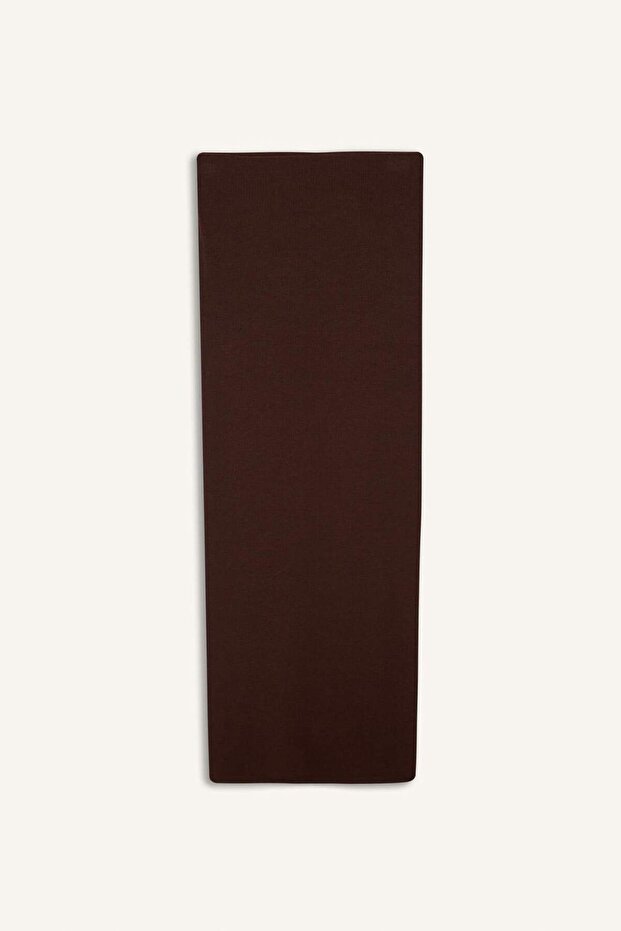 Cord-Unterhemd mit hoher Taille, einfacher, gerader Maxi-Kaffeerock C4497AX25SP - 8