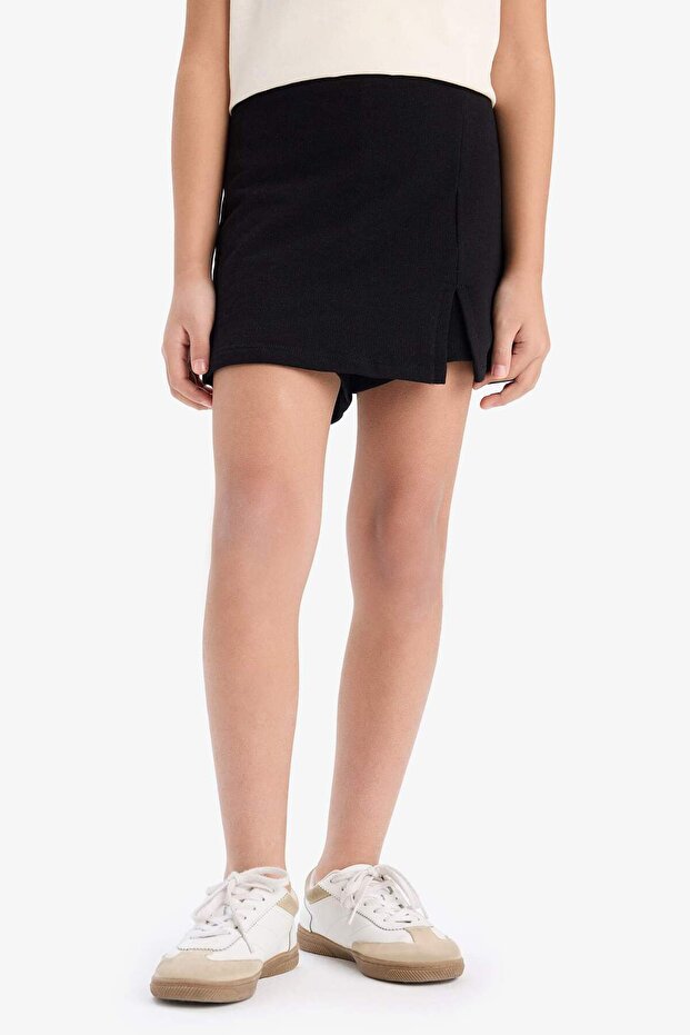 Kız Çocuk 2'li Takım Baskılı Kolsuz Tişört Şort Etek E1260A825SM - 7