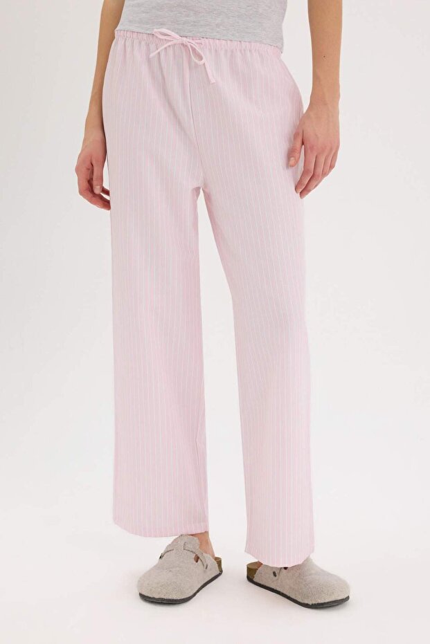 Regular Fit Poplin Pijama Altı-Fall in Love E3116AX25SP - 4