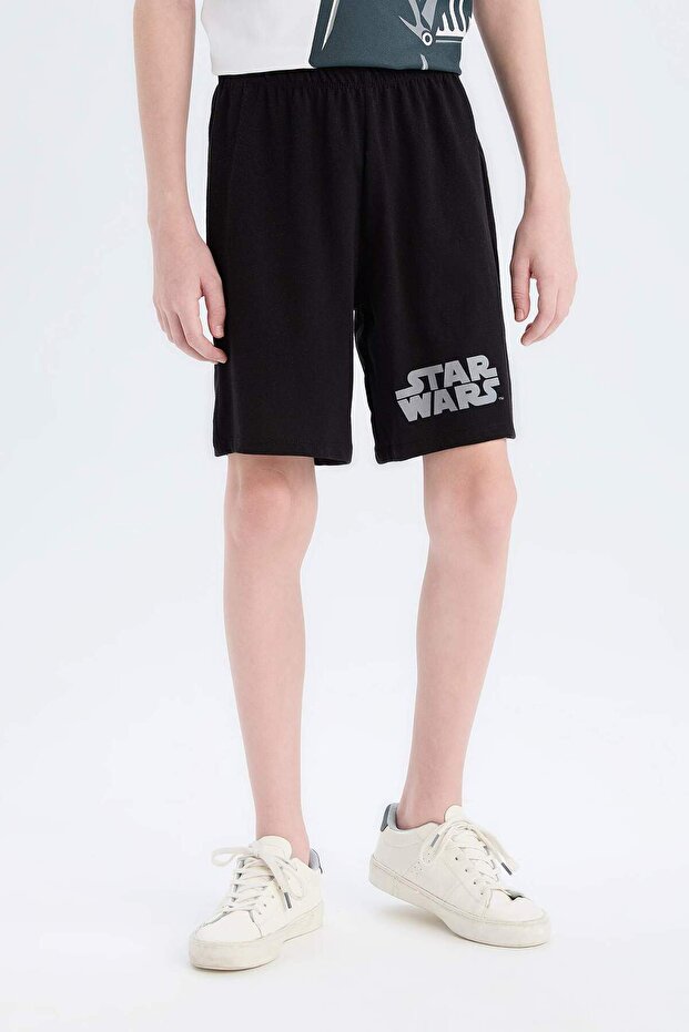 Erkek Çocuk Star Wars Pijama Takımı Kısa Kollu Üst Beli Lastikli Şort E0336A825SM - 6