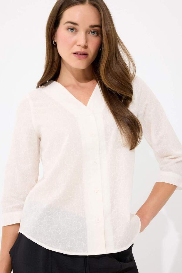 Regular Fit Apaş Yaka Basic Düz Pamuklu Yarım Kollu Gömlek E5949AX25SP - 3