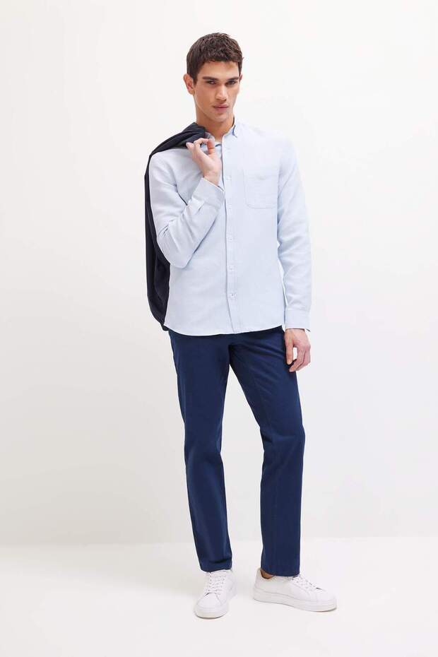 Regular Fit Normal Kesim Yazlık Düz Paça Chino Kanvas Pantolon D7349AX25SP - 3