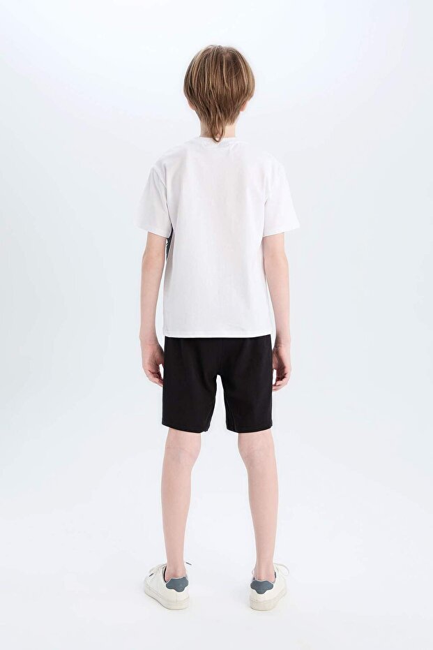 Erkek Çocuk Star Wars Pijama Takımı Kısa Kollu Üst Beli Lastikli Şort E0336A825SM - 8