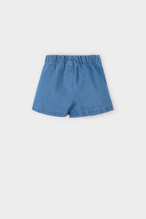 Kız Bebek Beli Lastikli Jean Şort Etek E0438A525SM - 4