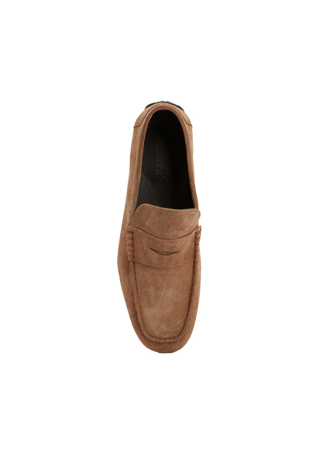 Tütün Erkek Süet Deri Loafer - 4