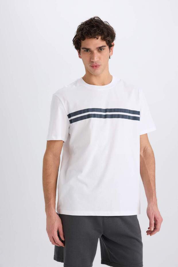 %100 Pamuk Regular Fit Bisiklet Yaka Kısa Kollu Tişört D7923AX25SP - 4
