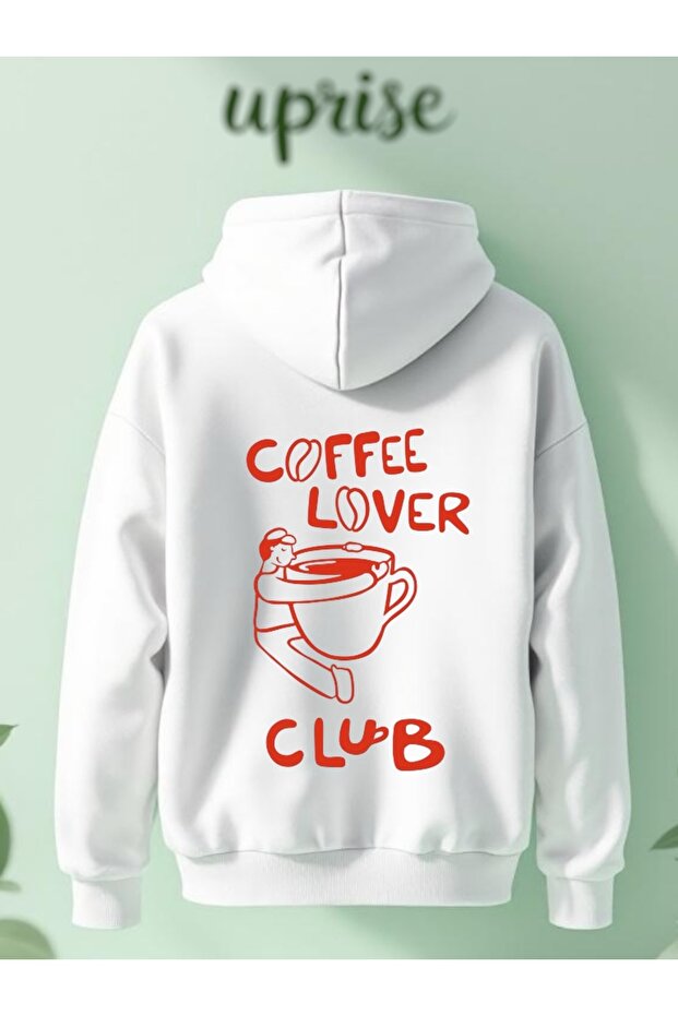 سويت شيرت كبير الحجم مصنوع من القطن المطبوع بـ 3 خيوط من Coffee Lover Club