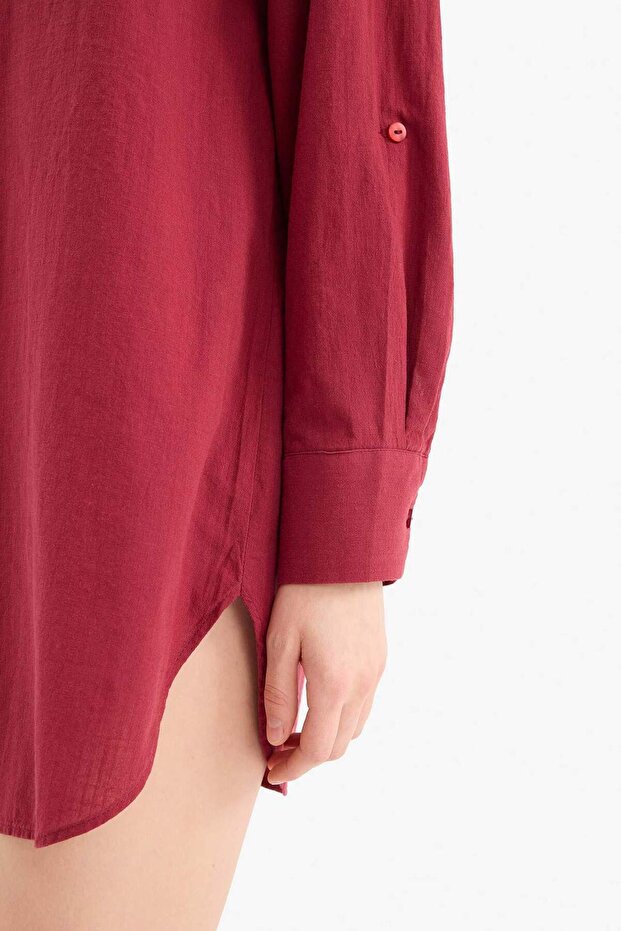 Regular Fit Baumwoll-Strandhemd - Fall in Love W8241AZ25SM - 4