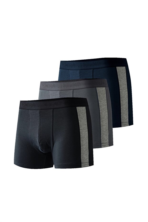 3-Pack Men's Boxer Shorts Cotton Lycra Side Striped 1002