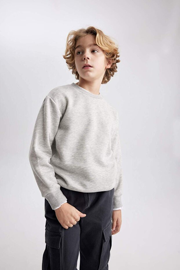 Erkek Çocuk Regular Fit Bisiklet Yaka Sweatshirt B7772a8ns - 3