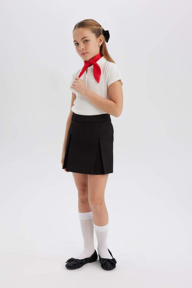 Kız Çocuk Basic Düz Gabardin Şort Etek E0643A825SM - 5