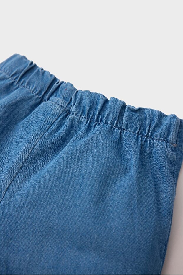 Kız Bebek Beli Lastikli Jean Şort Etek E0438A525SM - 3