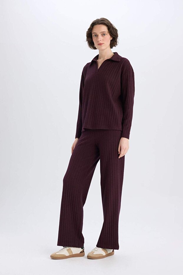 Regular Fit  Fitilli Kaşkorse Kışlık Pantolon Normal Bel B2405AX25SP - 2