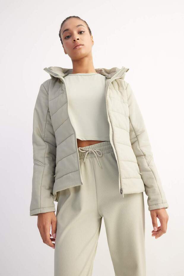 DeFactoFit Su İtici Cepli Fermuarlı Kapüşonlu Mont D6089AX25SP - 3