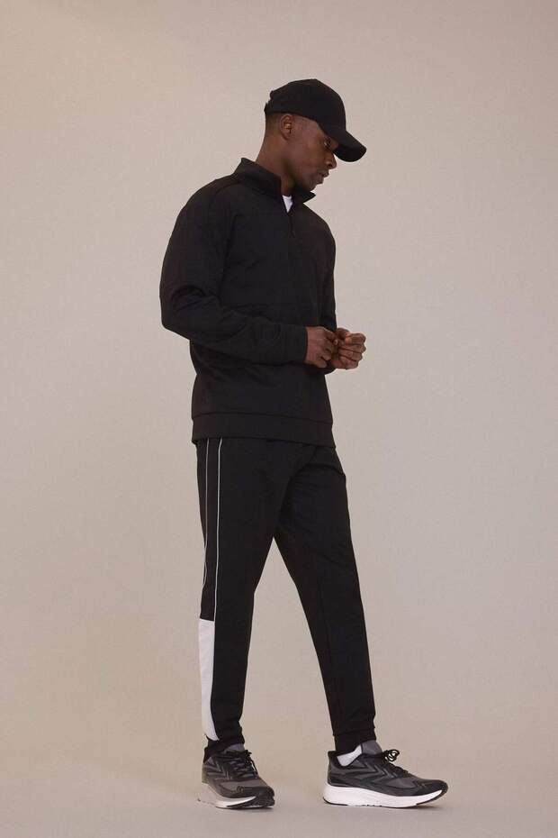 DeFactoFit Standart Fit Jogger Eşofman Altı Skuba Dalgıç Kumaş Sporcu Beli Lastikli B4537AX25SP - 1