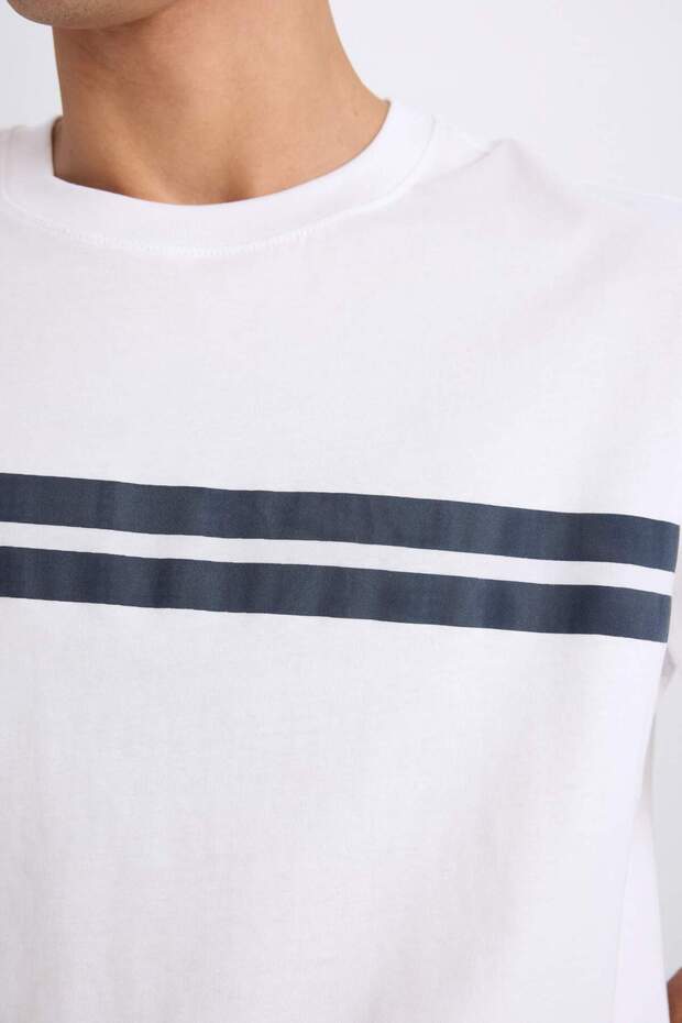 %100 Pamuk Regular Fit Bisiklet Yaka Kısa Kollu Tişört D7923AX25SP - 5