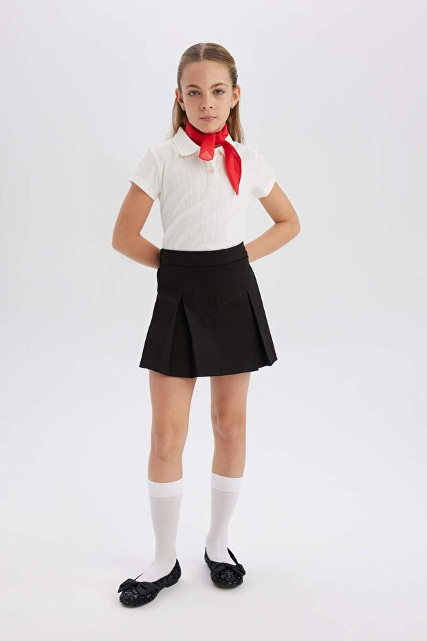 Kız Çocuk Basic Düz Gabardin Şort Etek E0643A825SM - 6