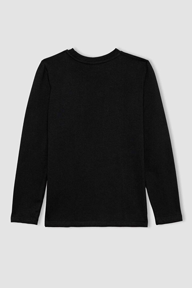 Erkek Çocuk Bisiklet Yaka Basic Düz Uzun Kollu Tişört B7771A8NS - 8