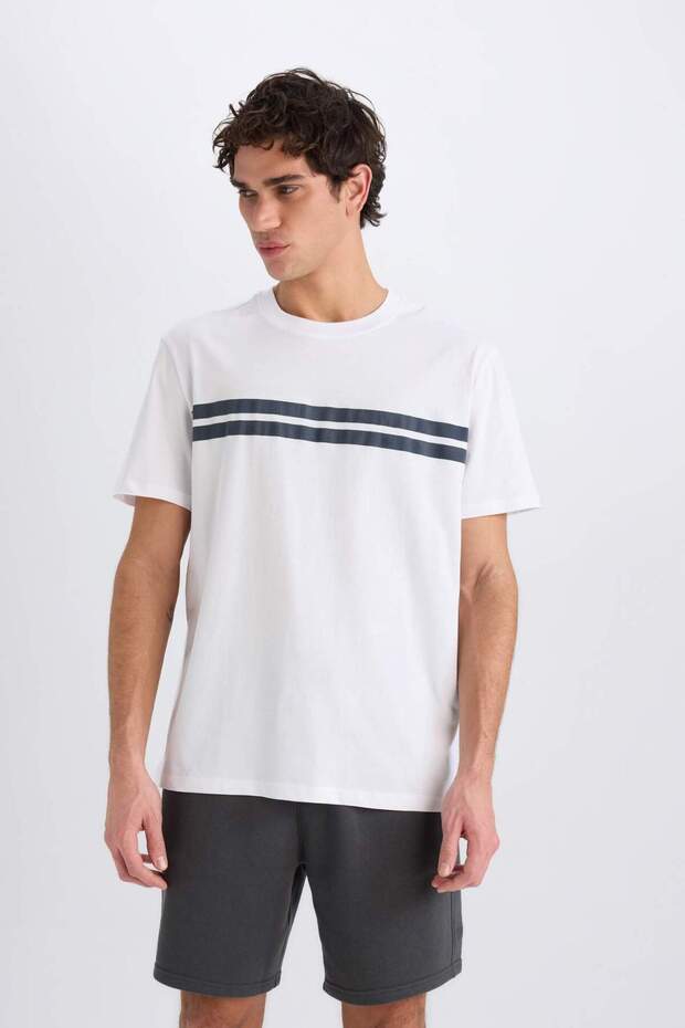 %100 Pamuk Regular Fit Bisiklet Yaka Kısa Kollu Tişört D7923AX25SP - 3