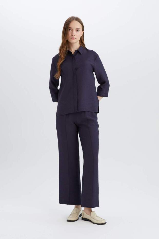 Regular Fit Basic Düz Yarım Kollu Gömlek E4987AX25SP - 2