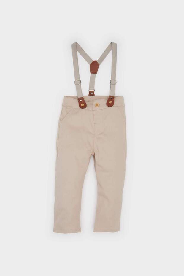 Baby Boy Standard Leg Suspender Gabardine Pants E2236A525Sp