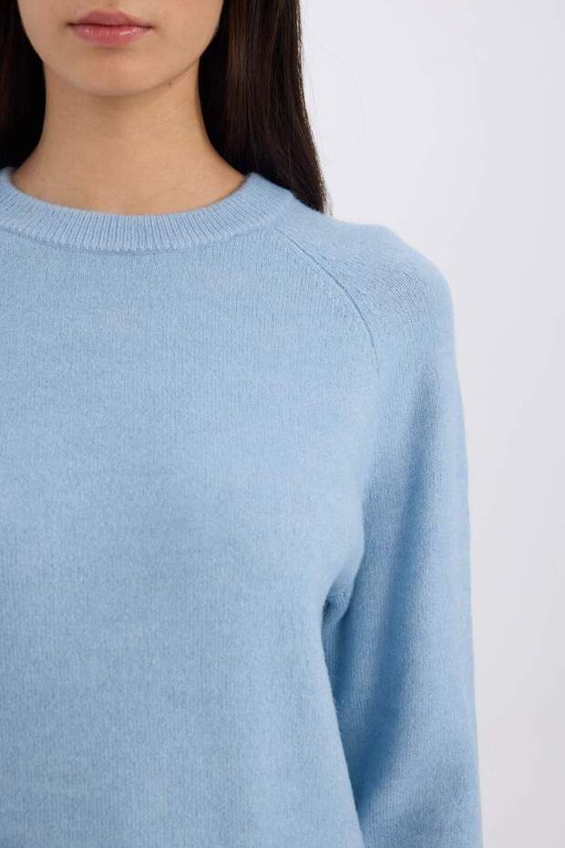 Regular Fit Bisiklet Yaka Basic Düz Soft Touch Yumuşak Triko Kazak D8678AX25SP - 5