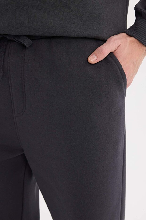 Regular Fit Eşofman Altı İçi Polarlı Basic Düz Cepli Beli Bağcıklı Düz Paça D7836AX25SP - 5
