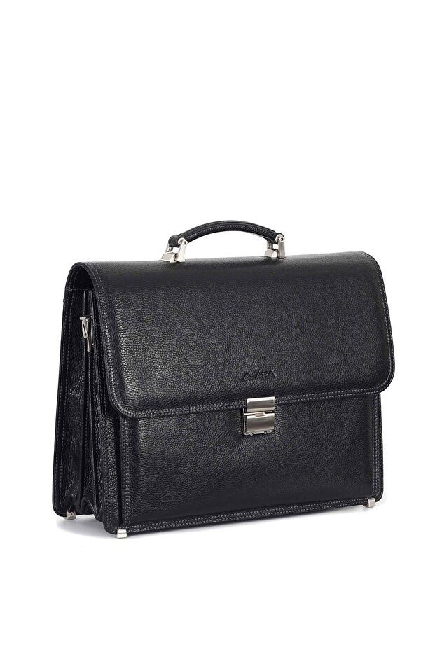 Black Leather Classic Briefcase - 290 2