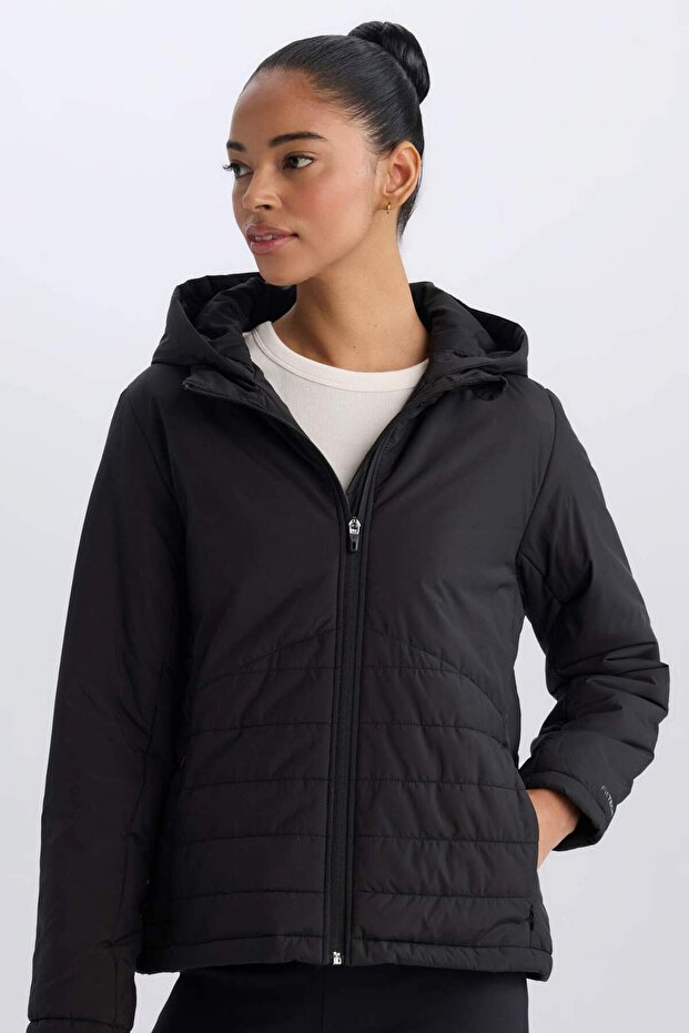 DeFactoFit Su İtici Regular Fit Kapüşonlu Fermuarlı Mont D6085AX25SP - 1