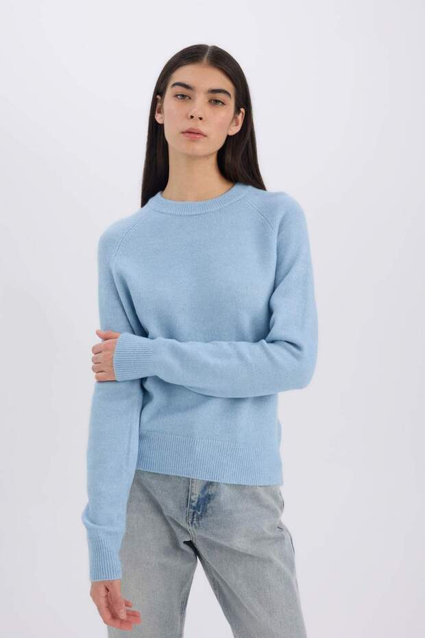 Regular Fit Bisiklet Yaka Basic Düz Soft Touch Yumuşak Triko Kazak D8678AX25SP - 4