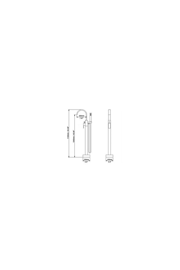 Baterie cada frestandingg , desing rectangular , gold - 7